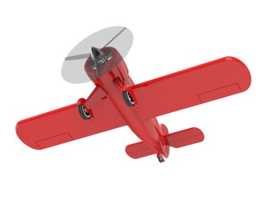 Pervaneli uçak üzerinde beyaz izole. 3D render