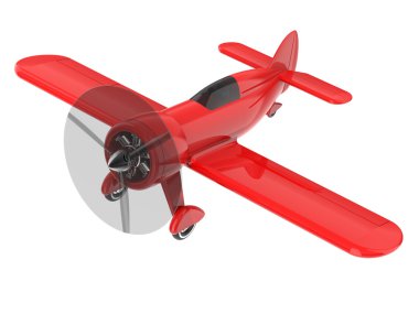 Pervaneli uçak üzerinde beyaz izole. 3D render