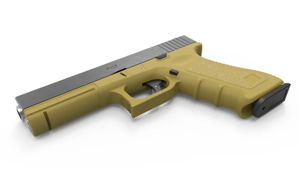 흰색 바탕에 하는 고립 된 권총 3d 렌더링 — 스톡 사진