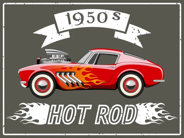 Hot rod auto — Stockvector