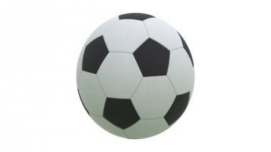 Alfa dönen futbol topuyla 3d render. Full Hd