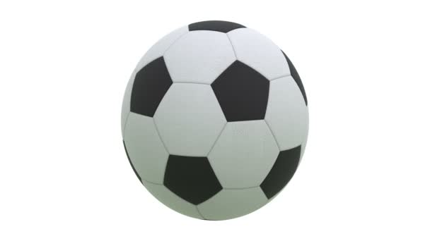 Pallone da calcio rotante con rendering alfa 3D. Full HD — Video Stock