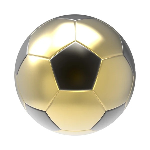 Gouden Soccer ball 3d render — Stockfoto