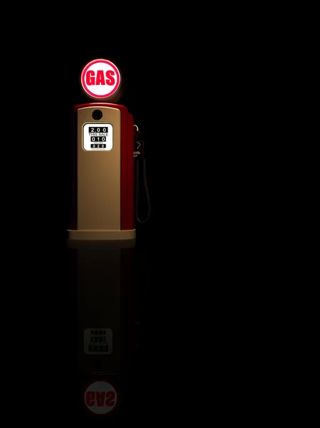 Retro gaz pompa 3d render — Stok fotoğraf