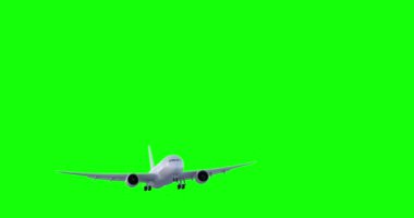 Yeşil ekranda uçak uçurmak. 3 Boyutlu Hazırlama