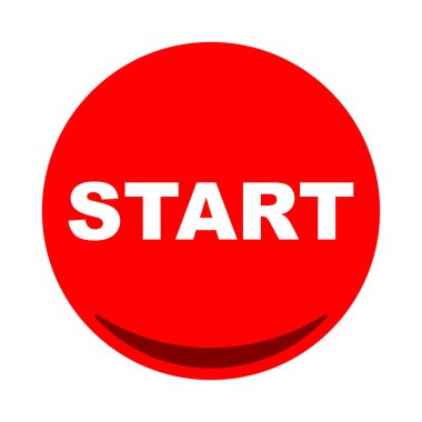 Başlangıç düğmesi simgesi düz. Vektör illüstrasyonu