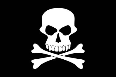 Siyah üzerine vektör kafatası