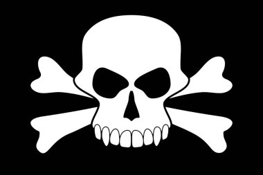 Siyah üzerine vektör kafatası