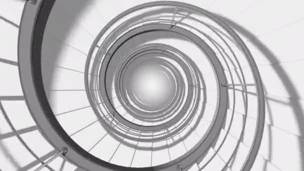 Endless spiral staircase. Looped video. 3D render — Stock Video