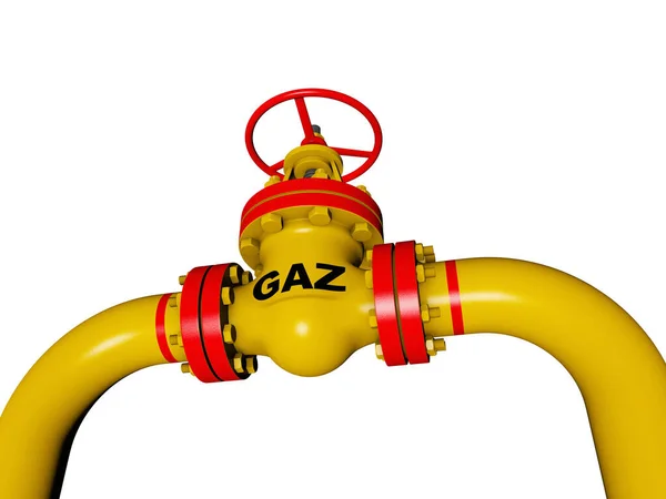 Gaz valve. 3D render — Stock Photo, Image