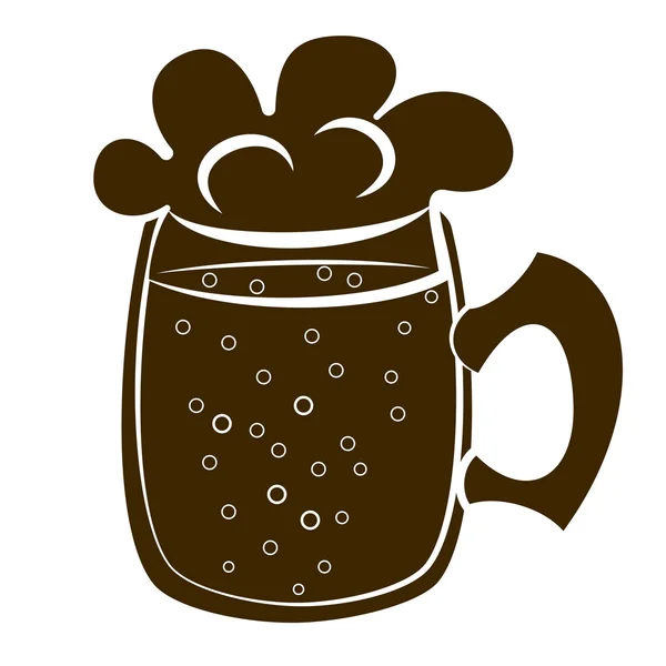 Bier mok silhouet vector — Stockvector