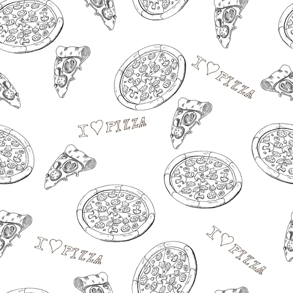 Pizza bezešvé — Stockový vektor