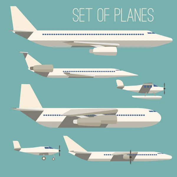 Set of flat planes — Wektor stockowy