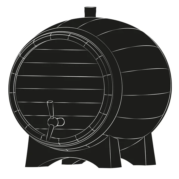 Silhouette du tonneau de bière — Image vectorielle