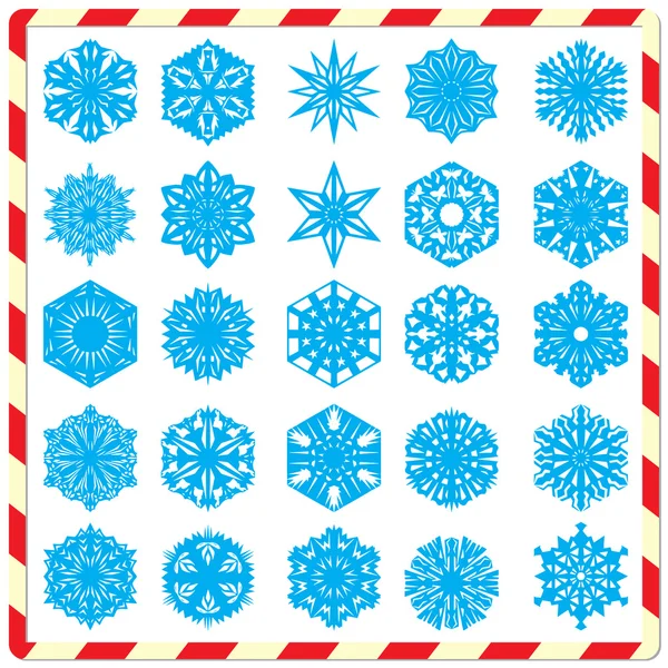 Snowflake silhouettes set — Stock Vector