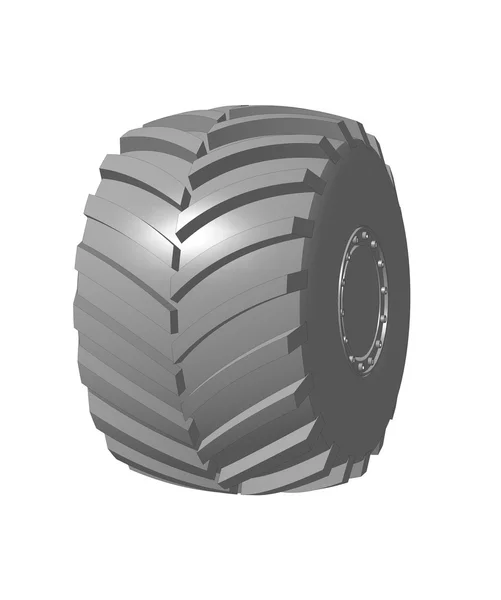 Tractor wheel illustration — Stock Photo, Image