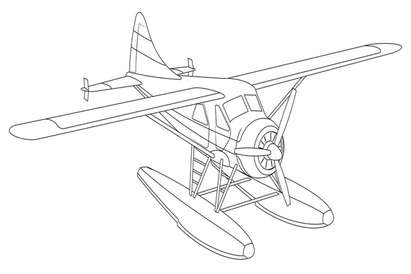 レトロな水上機の図 — ストックベクタ