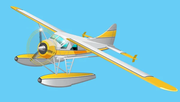 Retro Wasserflugzeug Illustration — Stockvektor