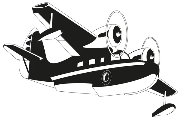 Retro Wasserflugzeug Illustration — Stockvektor