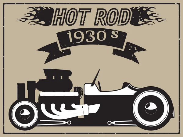 Hot rod auto — Stockvector