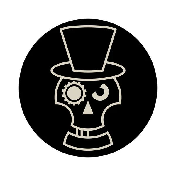Skull in Hat  cylindre — Stock Vector