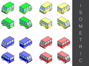İzometrik taşıma Icon set.