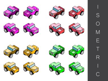 İzometrik taşıma Icon set.
