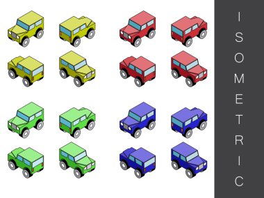 İzometrik taşıma Icon set.