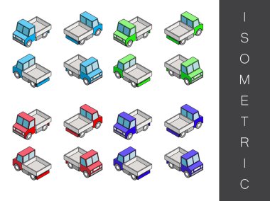 İzometrik taşıma Icon set.