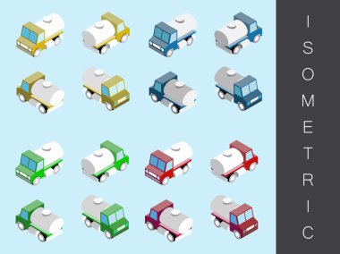 İzometrik taşıma Icon set.