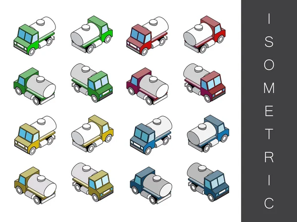 Isometric transport icon set. — Stock Vector