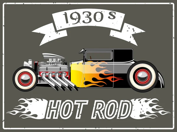 Hot rod auto — Stockvector