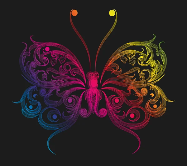 Illustration papillon coloré — Image vectorielle