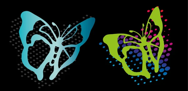 Mariposas coloridas ilustración — Archivo Imágenes Vectoriales