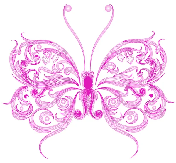 Ilustração borboleta rosa — Vetor de Stock