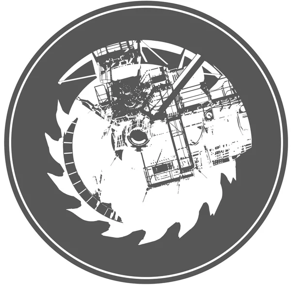 Bucket wheel excavator — Stock Vector