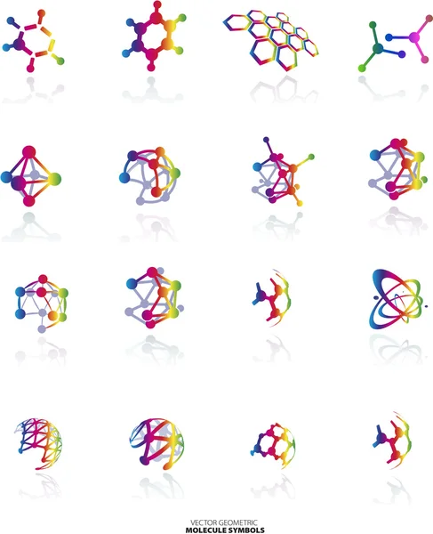 Molekül-Symbole gesetzt — Stockvektor