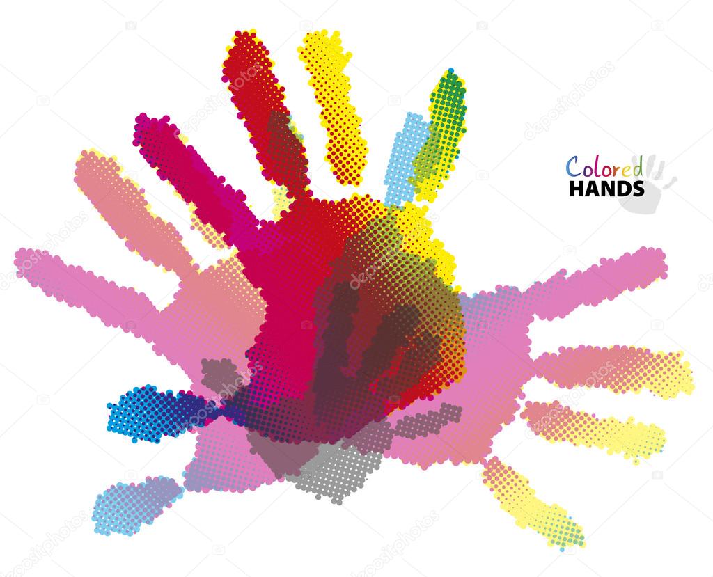 Halftone hands