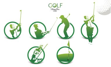 Golf oyuncu siluetleri