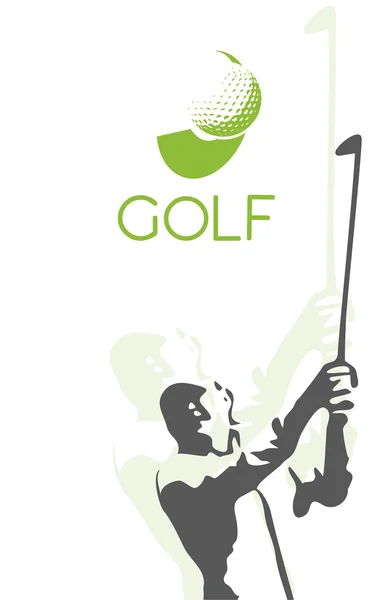 Golf játékos sziluett — Stock Vector