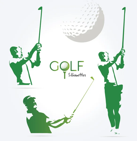 Siluetas de jugador de golf — Archivo Imágenes Vectoriales