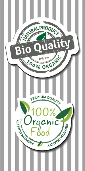 Etiquetas de qualidade biológica natural — Vetor de Stock