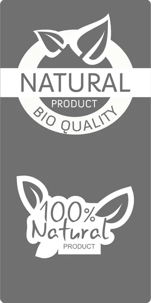 Natural bio quality tags — Stock Vector