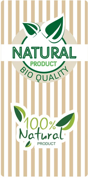Etiquetas de qualidade biológica natural — Vetor de Stock
