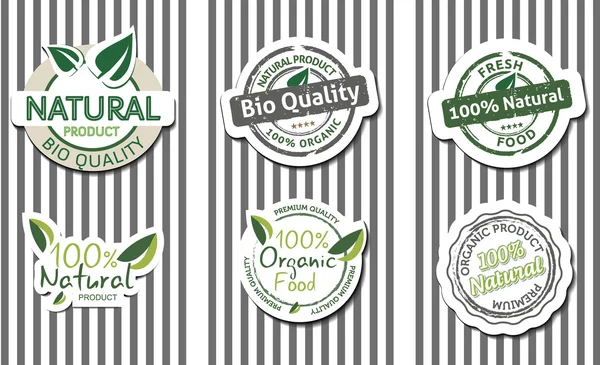 Natural bio quality tags — Stock Vector