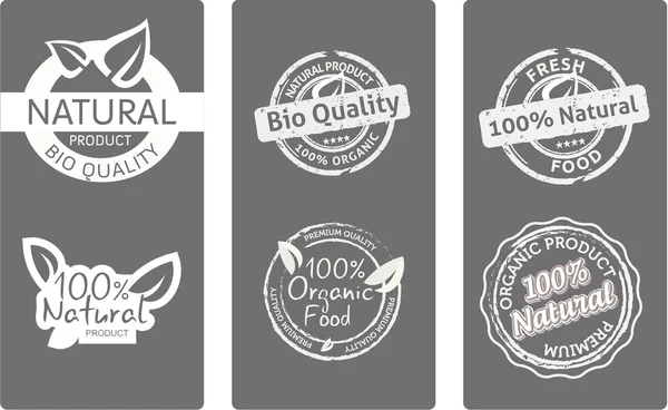 Natural bio quality tags — Stock Vector