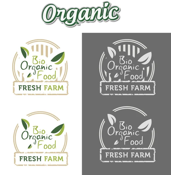 Natural bio organic tags — Stock Vector