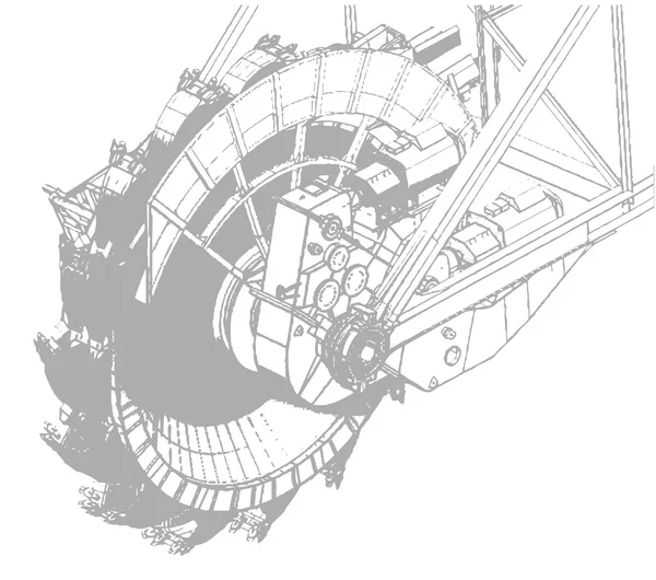 Mijn graafmachine — Stockvector