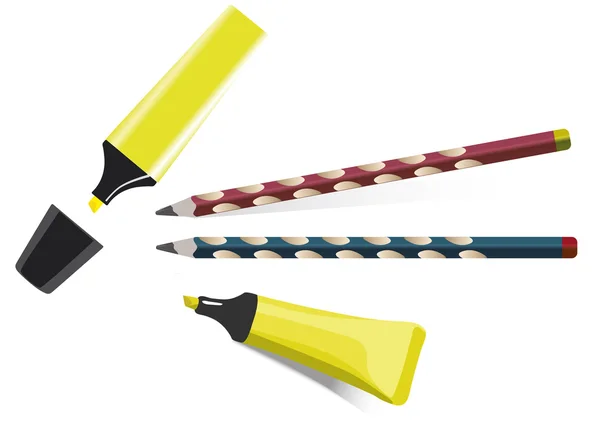 Silueta de lápices — Vector de stock