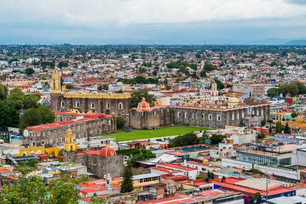 Город Чолула Город Пуэбла Мексике Вид Сверху — стоковое фото